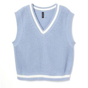 H&M Divided Light Blue V-Neck Sweater Vest – Size M
